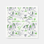 Green Golf Icons Muster Serviette (Vorderseite)