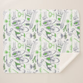 Green Golf Icons Muster Sherpadecke (Vorderseite (Horizontal))