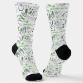 Green Golf Icons Muster Socken (Gewinkelt)