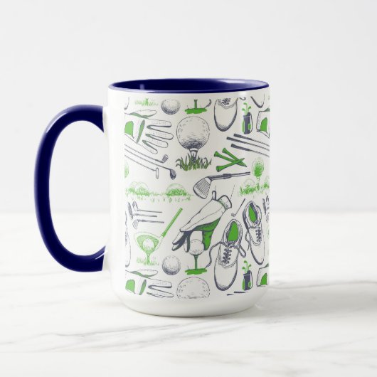 Green Golf Icons Muster Tasse (Links)