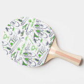 Green Golf Icons Muster Tischtennis Schläger (Seitenansicht)