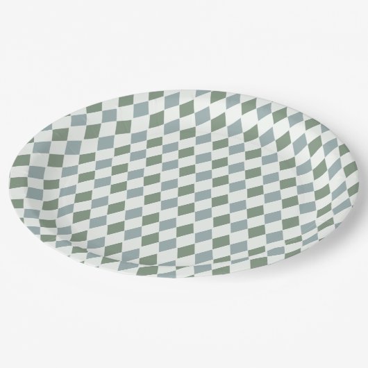 Green Golf Pattern Geburtstag Pappteller (Schrägansicht)