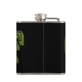 Green Golf Picture Logo, Vinyl Wrapped Hiask Flask Flachmann (Rückseite)