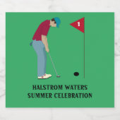 Green Golf Schaumweinetikett (Einzelnes Label)