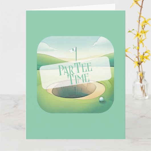 Green Golf Thema Birthday Karte (Gelbe Blume)