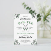 Green Golf Themed Pension Par-T-Shirt Postkarte (Stehend Vorderseite)