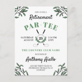 Green Golf Themed Pension Par-T-Shirt Postkarte (Vorderseite)