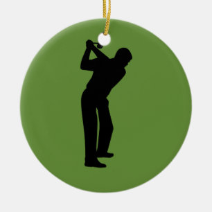 Green Golfer Custom Golfing Keramik Ornament