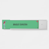Green Golfer Putting Ball Türschild (Vorderseite )