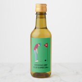 Green Golfer Putting Ball Weinetikett (Vorderseite)