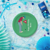 Green Golfer Putting Geburtstag Pappteller (Party)