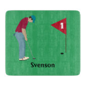 Green Golfer Putting Golf Ball Schneidebrett (Vorderseite)