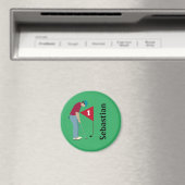 Green Golfer Putting Magnet (In Situ (Geschirrspüler))