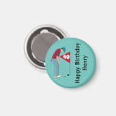 Green Golfer Putting Magnet (Vorderseite/Rückseite)