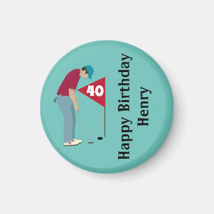 Green Golfer Putting Magnet