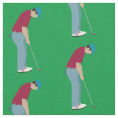 Green Golfers Putting Golf Balls Muster Stoff (Nahaufnahme)