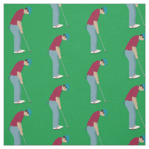 Green Golfers Putting Golf Balls Muster Stoff