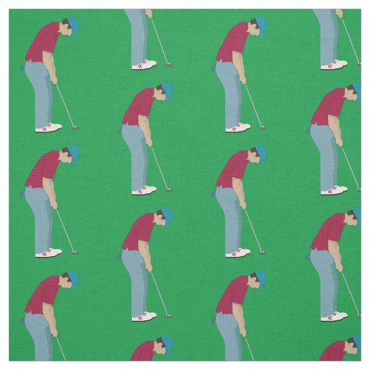 Green Golfers Putting Golf Balls Muster Stoff (Muster)