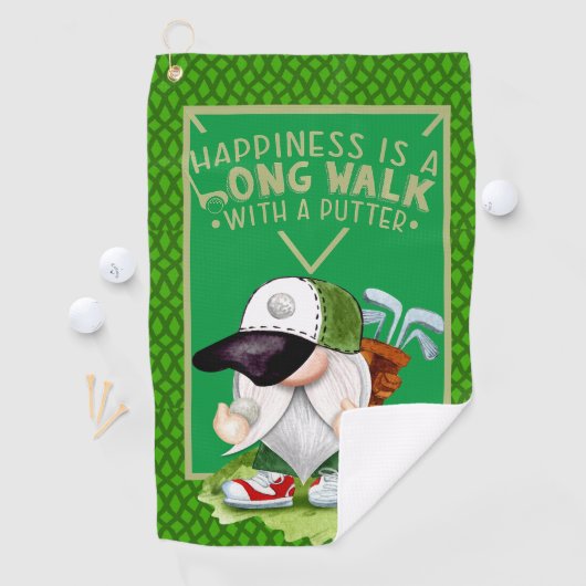 Green Golfing Gnome Golfhandtuch (Insitu)