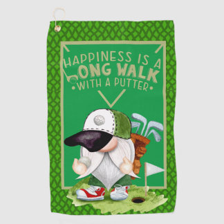 Green Golfing Gnome Golfhandtuch