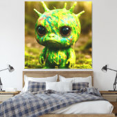 Green Goo Monster - Creepy Niedlich Canvas Print Leinwanddruck (Insitu (Schlafzimmer))