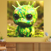 Green Goo Monster - Creepy Niedlich Canvas Print Leinwanddruck (Insitu (Wohnzimmer))