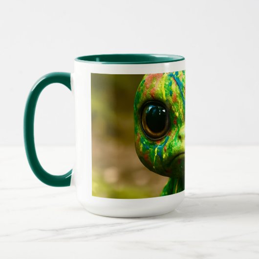 Green Goo Monster - Creepy Niedlich Canvas Print Tasse (Links)