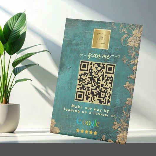 Green Google Reviews Business Link QR Code   Sockelschild