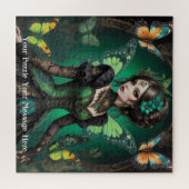 Green Gothic Butterfly Girl Puzzle (Horizontal)
