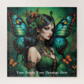 Green Gothic Butterfly Girl Puzzle (Vertikal)