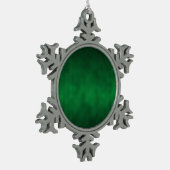 Green Gothic Ombre Hintergrundkunst Schneeflocken Zinn-Ornament (Links)