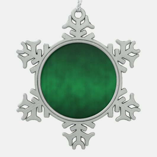 Green Gothic Ombre Hintergrundkunst Schneeflocken Zinn-Ornament (Vorderseite)