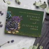 Green Gothic Rose Glitzer Hochzeitseinladung Einladung