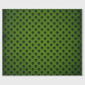 Green Gothic Skull Print Rustic Halloween Geschenkpapier (Flach)