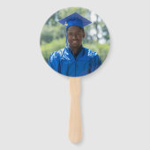 Green Grad Cap Abschluss Foto Hand Fan Fächer (Rückseite)