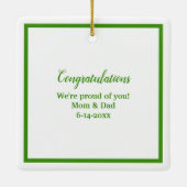 Green Grad Cap und Diploma Keramik Ornament (Rückseite)