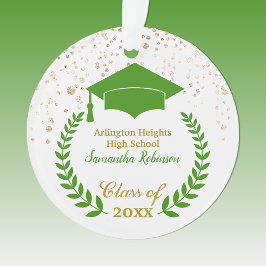 Green Grad Cap und Laurel Abschluss Ornament