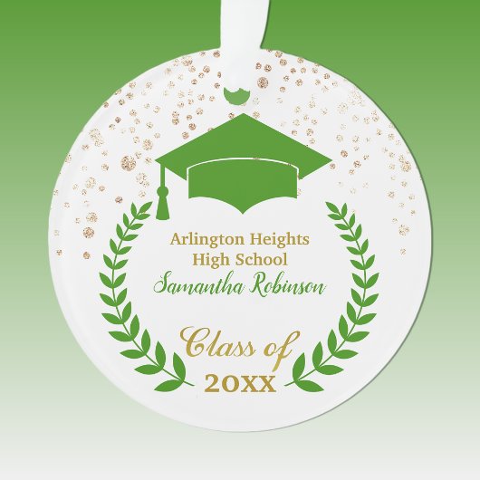 Green Grad Cap und Laurel Abschluss Ornament
