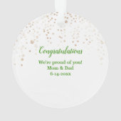 Green Grad Cap und Laurel Abschluss Ornament (Rückseite)