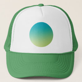 Green Gradient Circle Vignette Abstract Design Truckerkappe