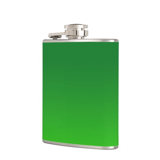 Green Gradient Ombre Vivid Modern Simple Flachmann (Links)