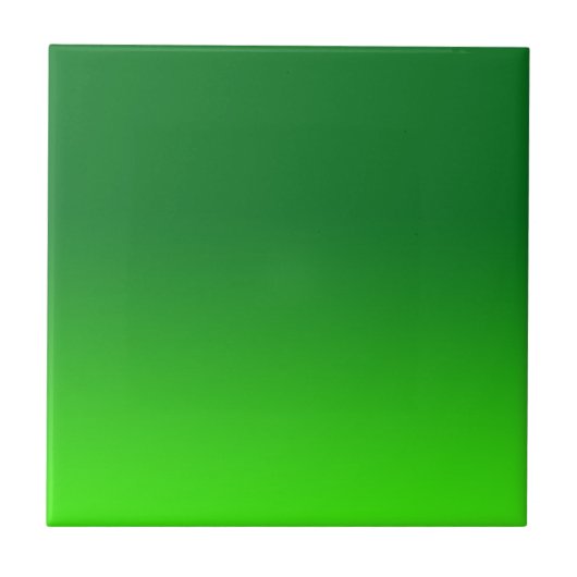 Green Gradient Ombre Vivid Modern Simple Fliese (Vorderseite)