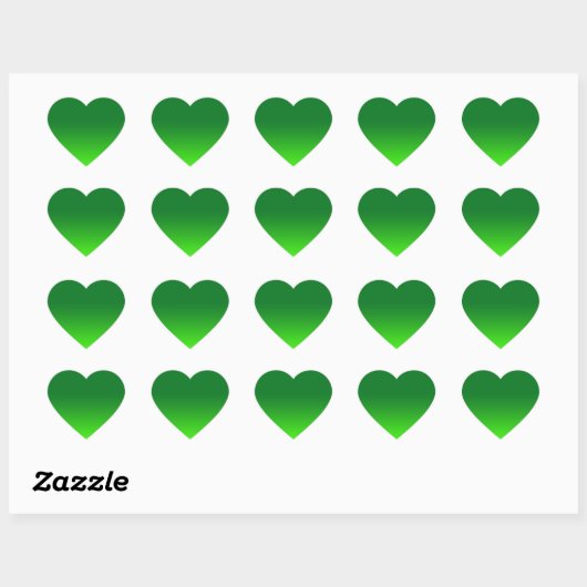 Green Gradient Ombre Vivid Modern Simple Herz-Aufkleber (Blatt)
