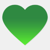 Green Gradient Ombre Vivid Modern Simple Herz-Aufkleber (Vorderseite)