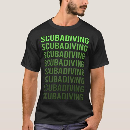 Green Gradient Scuba Diving T-Shirt (Vorderseite)