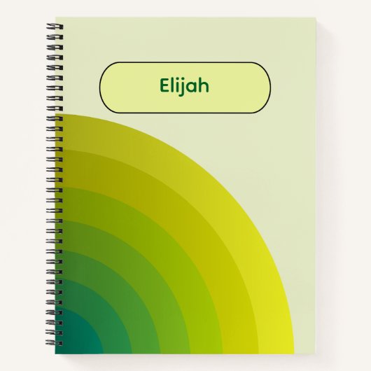 Green Gradient Spiral Notebook für Arbeit Notizblock (Vorderseite)