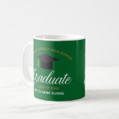 Green Graduate Custom Class of 2025 Abschluss Kaffeetasse (Vorderseite Links)