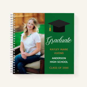 Green Graduate Foto Autograph Abschluss Gast Notizblock