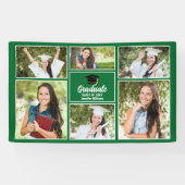 Green Graduate Foto Collage 2025 Graduation Party Banner (Horizontal)