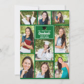 Green Graduate Foto Collage Moderner Abschluss Ankündigung (Vorderseite)